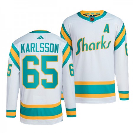 San Jose Sharks Erik Karlsson 65 2022-23 Reverse Retro 2.0 Weiss Trikot Authentic - Herren